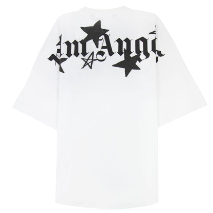 Palm Angels Shooting Stars Overlogo T Shirt White/black