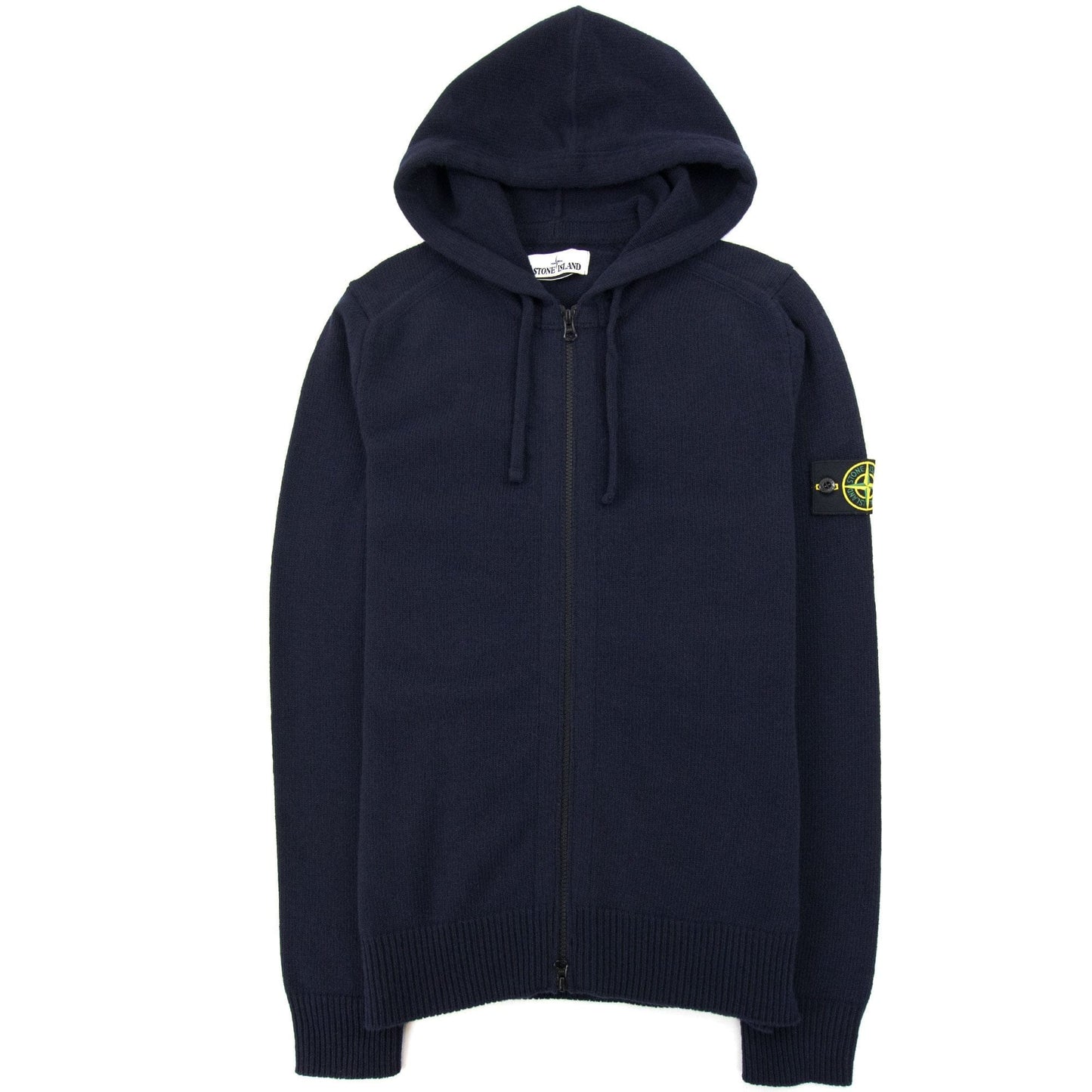 Stone Island 546a3 Knitted Patch Hoody Navy Blue V0020