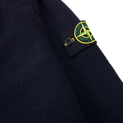 Stone Island 546a3 Knitted Patch Hoody Navy Blue V0020