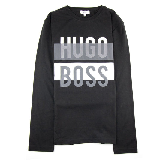 Hugo Boss Kids Printed Logo L/s T Shirt Black