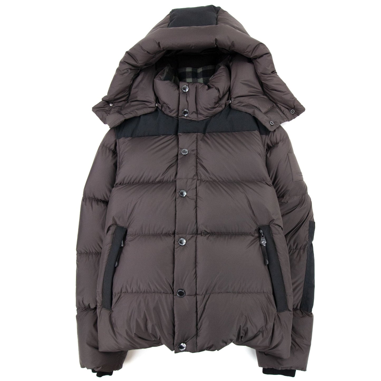 Burberry Detachable Sleeve Hooded Puffer Jacket Brown