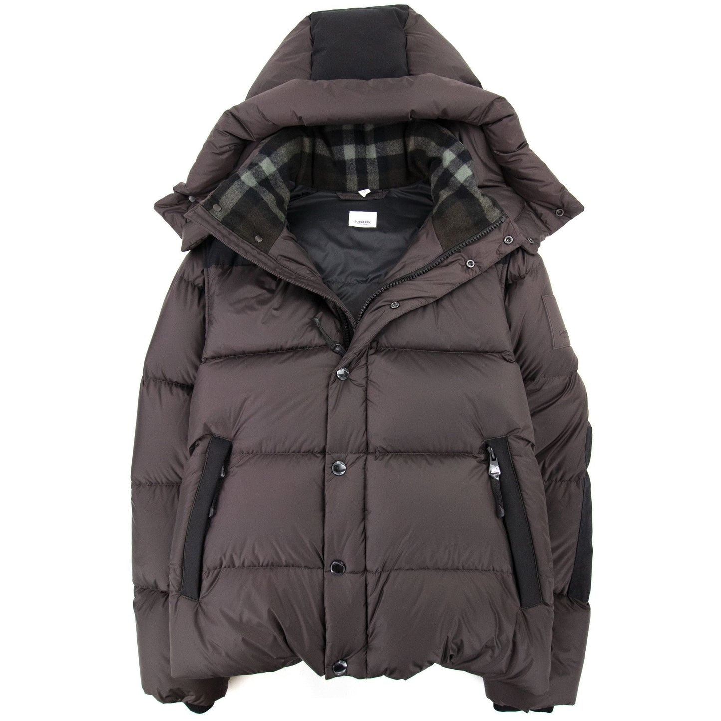 Burberry Detachable Sleeve Hooded Puffer Jacket Brown