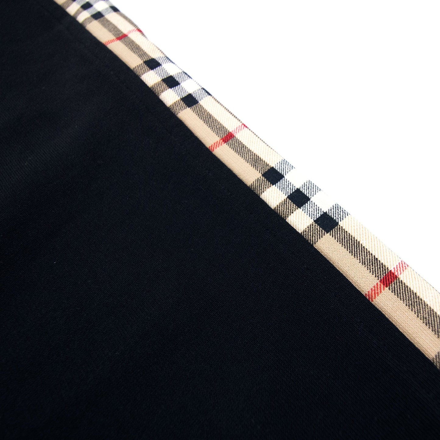 Burberry Vintage Check Panel Cotton Jogging Pants Black