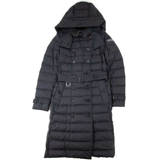 Burberry Woman Detachable Hood Down Filled Coat Black