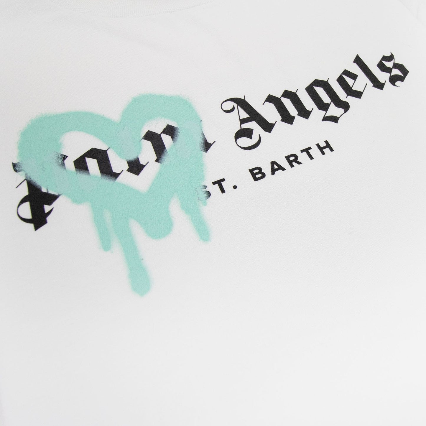 Palm Angels St Barth Sprayed T Shirt White/light Blue