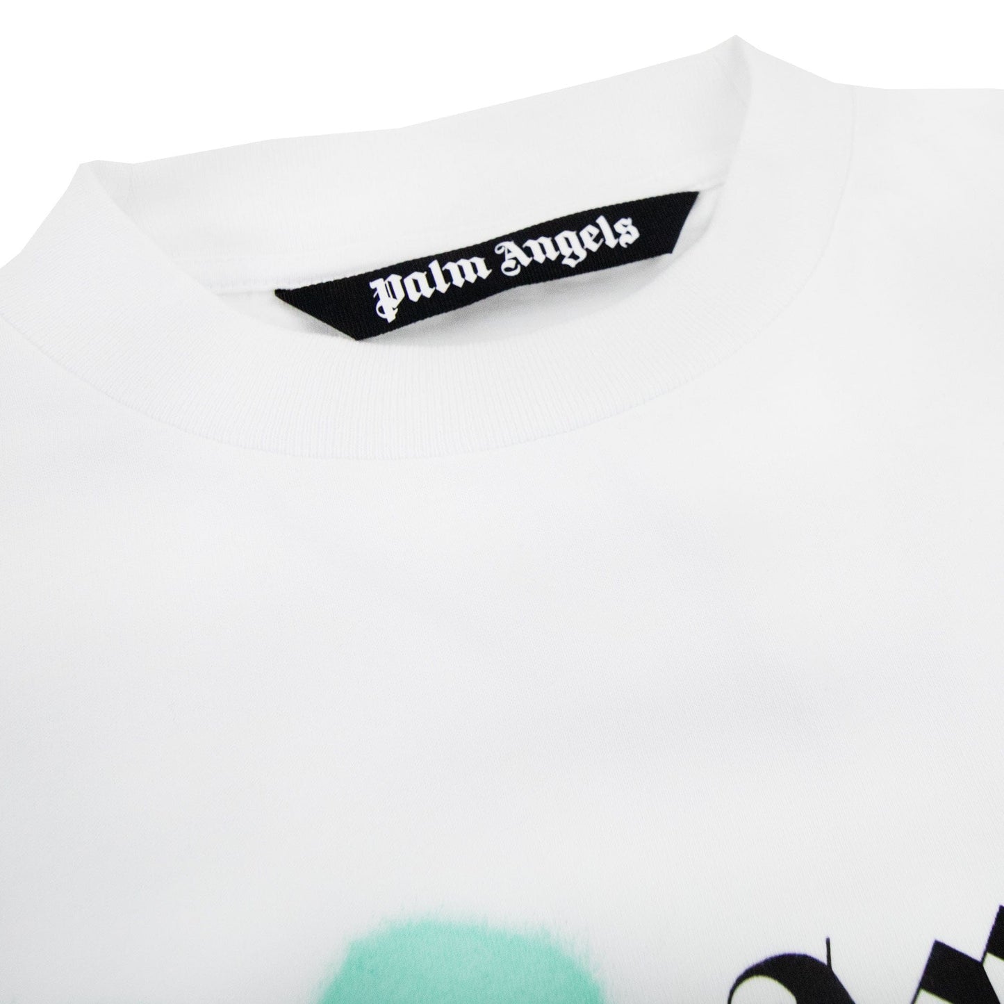 Palm Angels St Barth Sprayed T Shirt White/light Blue