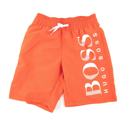 Hugo Boss Kids Thigh Branded Swimshorts Orange