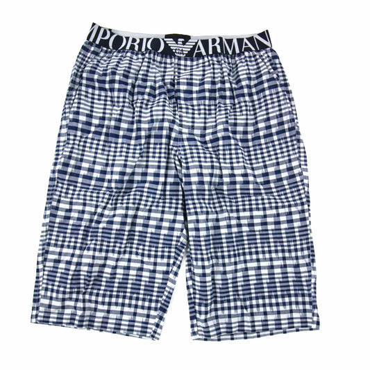 Emporio Armani Bermuda Checked Pyjama Shorts Blue
