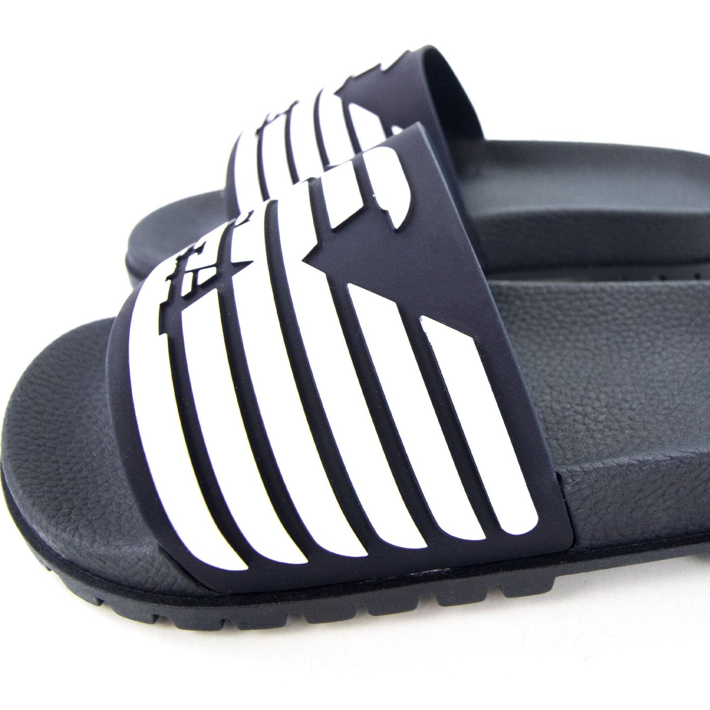 Emporio Armani GA Eagle Logo Rubber Sliders Blue/white