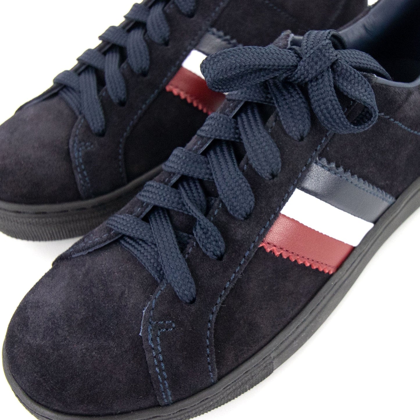Moncler Junior Monaco Stripe Low Trainers Navy 778