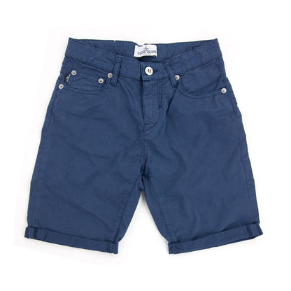 Stone Island Junior L0211 Stretch Cotton Shorts Navy Blue V0028
