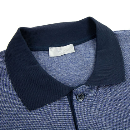 Christian Dior Bee Embroidery L/s Polo Marl Marl Blue