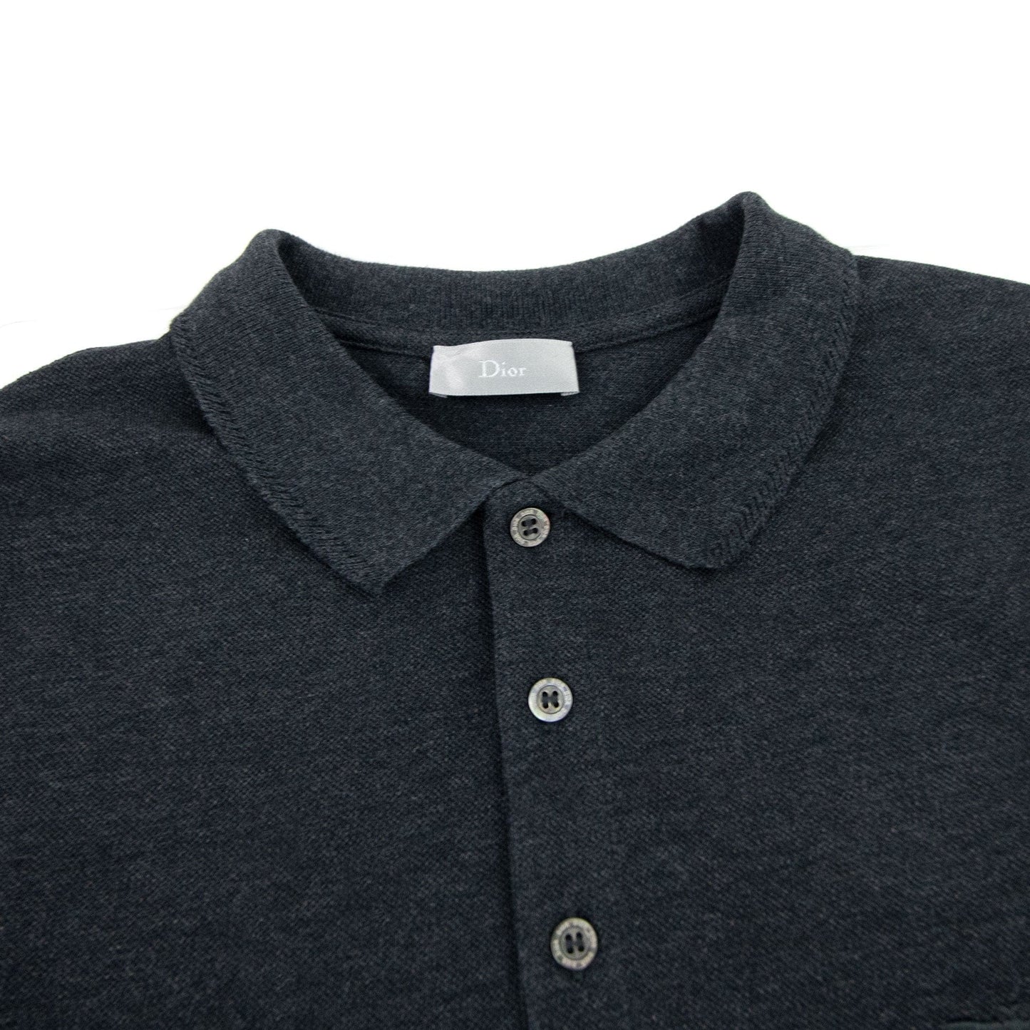 Christian Dior Bee Embroidery L/s Polo Dark Grey