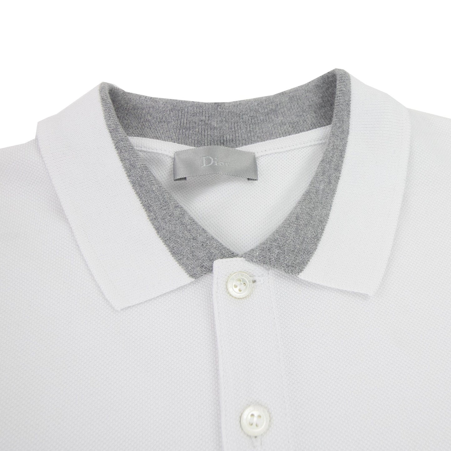 Christian Dior Bee Embroidery Two Tone Collar S/s White