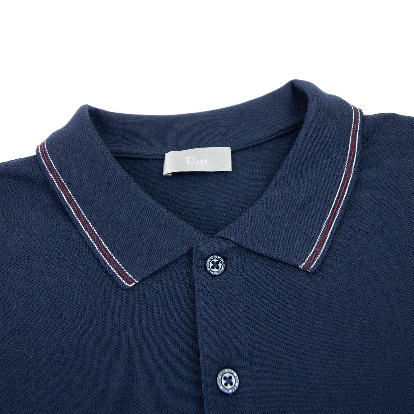 Christian Dior Bee Embroidery Collar Stripe S/s Navy