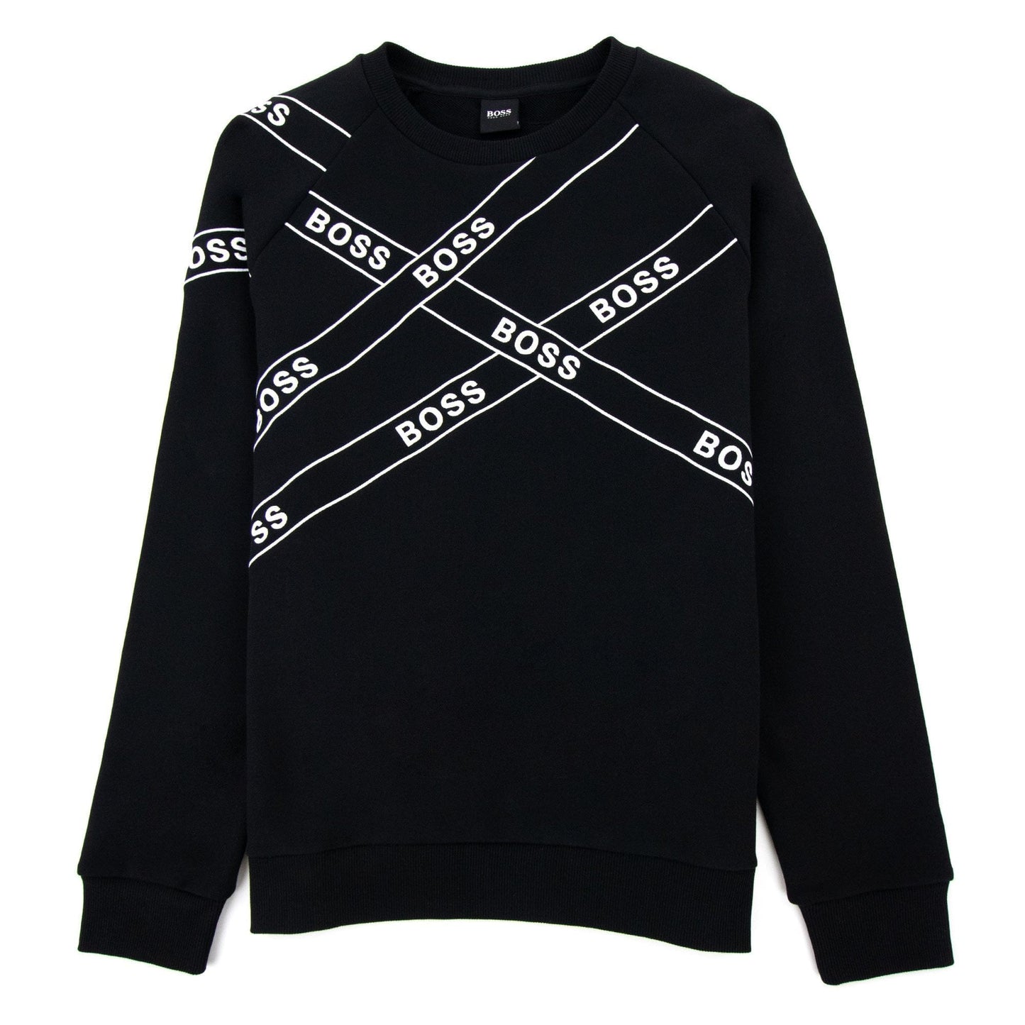 Hugo Boss Wrapped Artwork Logo Sweatshirt Black 001