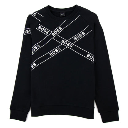 Hugo Boss Wrapped Artwork Logo Sweatshirt Black 001