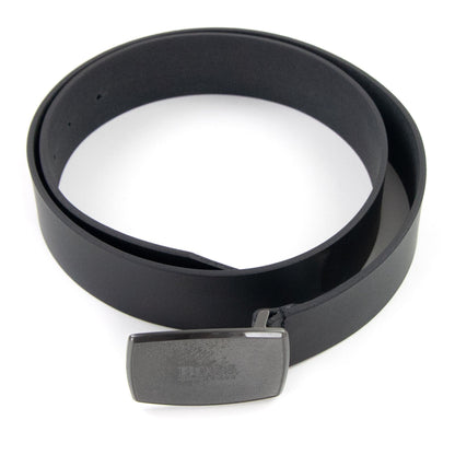Hugo Boss Jensy Structured Plaque Buckle Belt Black 001