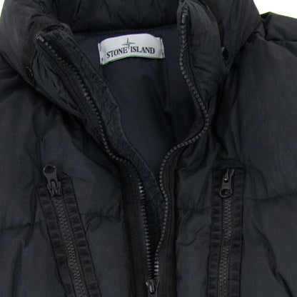 Stone Island 40223 Garment Dyed Crinkle Reps Ny Down Jacket Black V0029