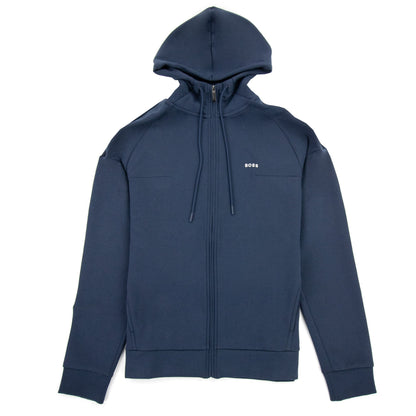 Hugo Boss Saggy 1 Logo Zip Up Sweatshirt Navy 410