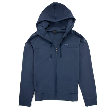 Hugo Boss Saggy 1 Logo Zip Up Sweatshirt Navy 410