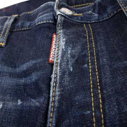 Dsquared2 Dark Ripped Red &amp; Blue Spots Wash Cool Guy Jeans Denim 470