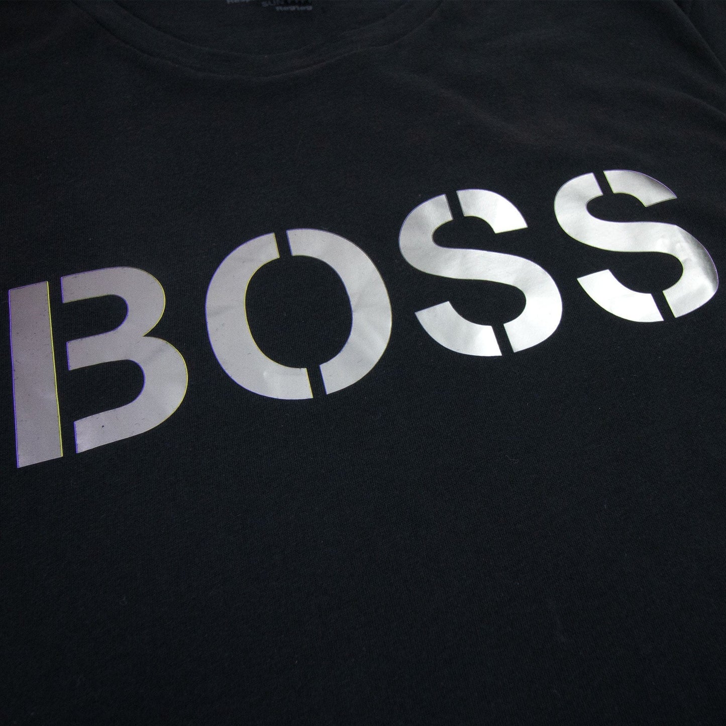 Hugo Boss Rn Special Striped Logo T Shirt Black/silver