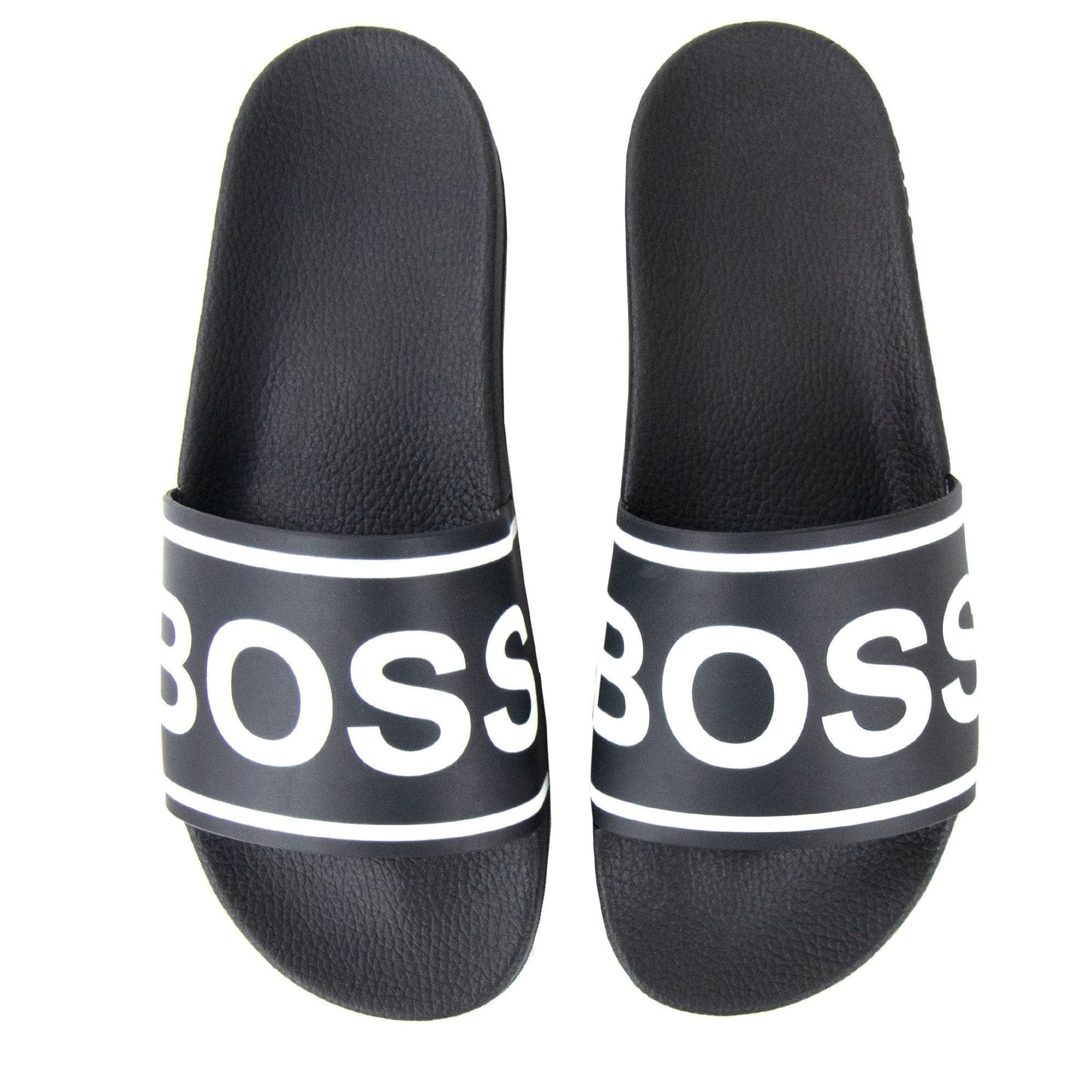 Hugo Boss Bay Stripe Logo Sliders Black 001