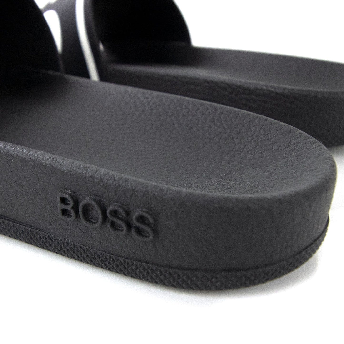 Hugo Boss Bay Stripe Logo Sliders Black 001