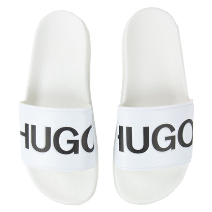 Hugo Boss Contrast Logo Sliders White 001