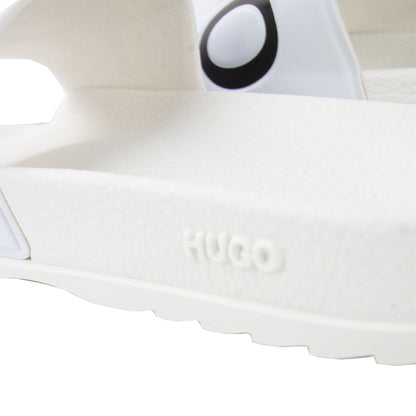 Hugo Boss Contrast Logo Sliders White 001