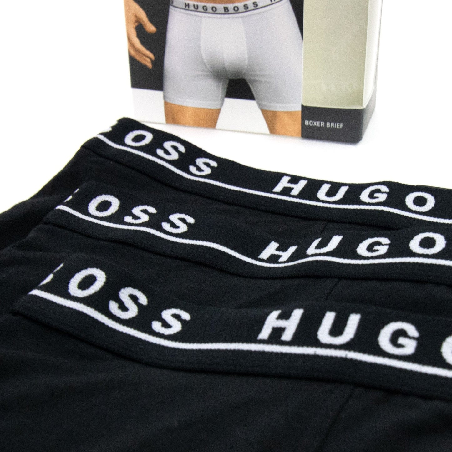 Hugo Boss Three Pack Of Stretch Cotton Boxer Black 001