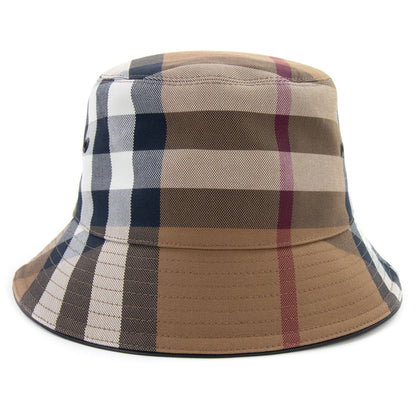 Burberry Check Cotton Canvas Bucket Hat Birch Brown