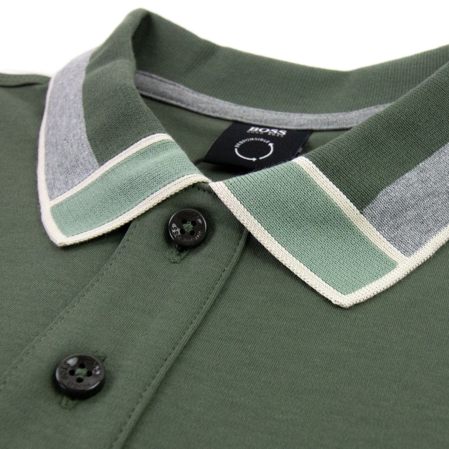 Hugo Boss Parlay 139 Colour Blocked Collar Khaki