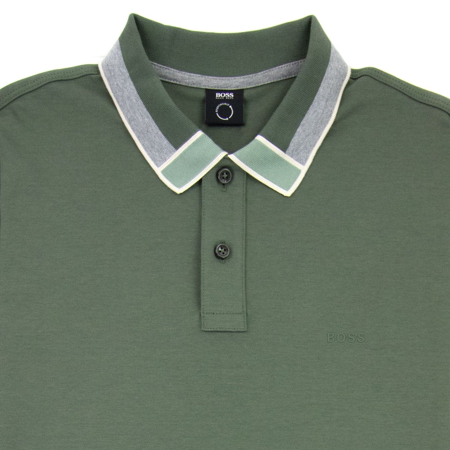 Hugo Boss Parlay 139 Colour Blocked Collar Khaki
