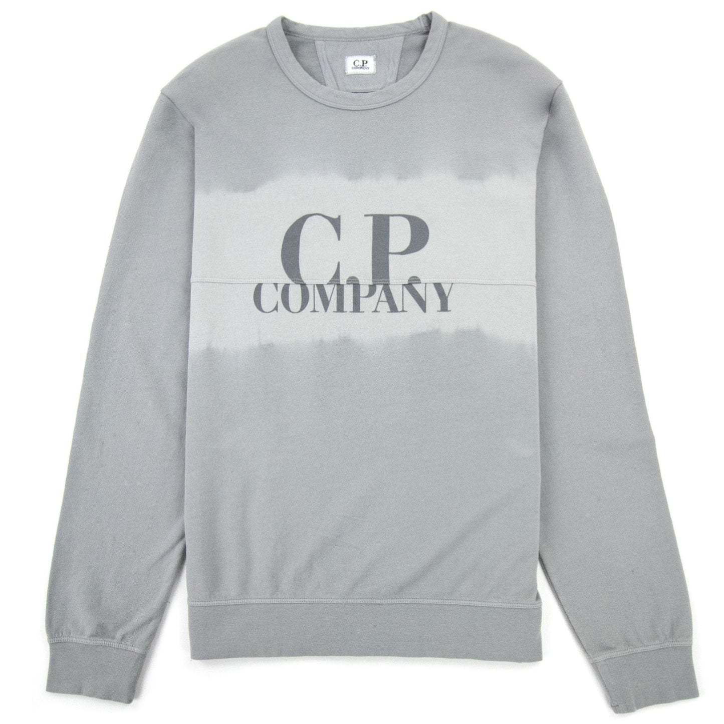 CP Company Light Fleece Tie-dye Logo Sweatshirt Griffin Grey 937