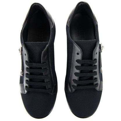 Versace Versus Mesh Trimmed Pin Low Top Sneakers Black