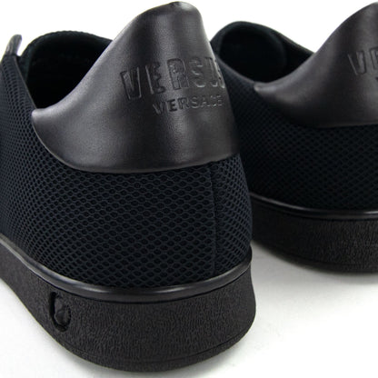 Versace Versus Mesh Trimmed Pin Low Top Sneakers Black