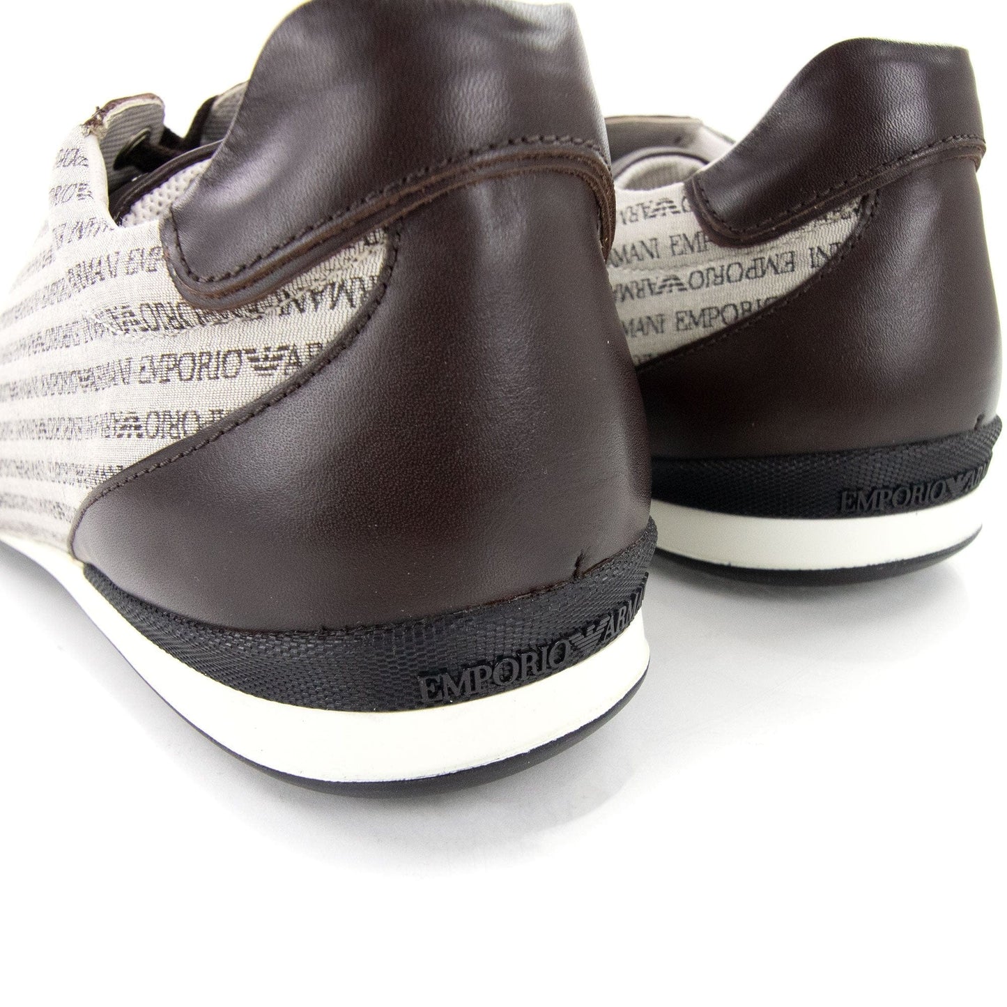 Emporio Armani All Over Print Low Sneakers Moro/ecru