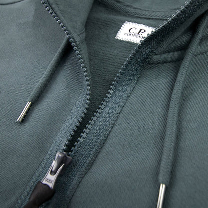 Cp Company Diagonal Raised Fleece Full Zip Goggle Hoody Dark Shadow Grey 978