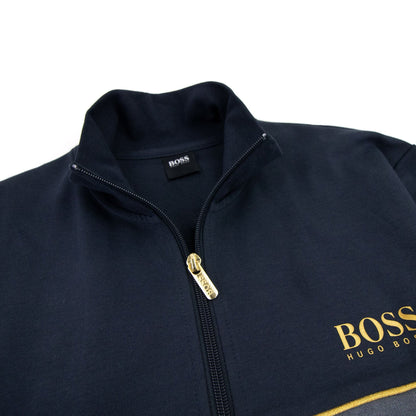 Hugo Boss Metalic Logo Tracksuit  Jacket Dark Navy 403