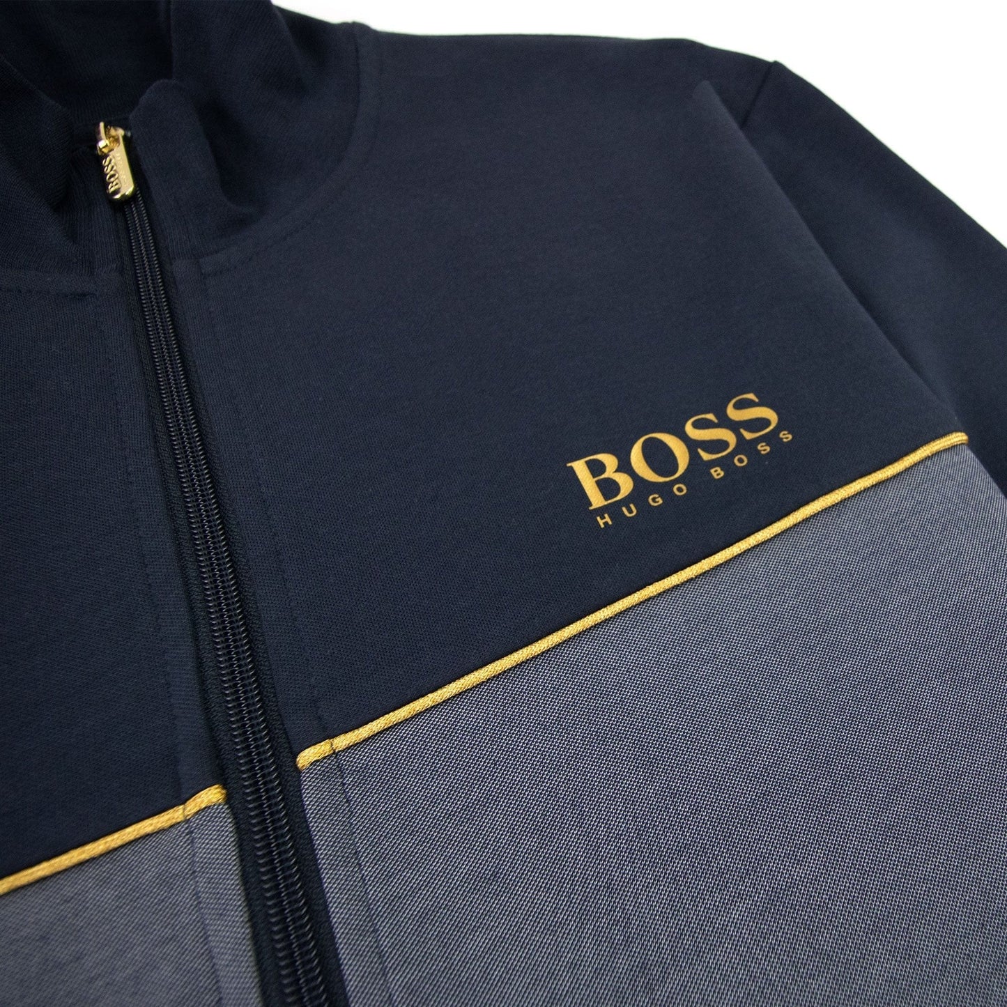 Hugo Boss Metalic Logo Tracksuit  Jacket Dark Navy 403