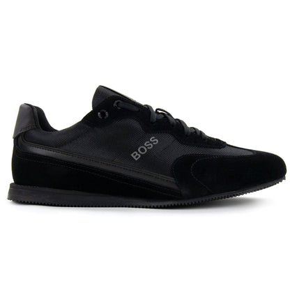 Hugo Boss Rusham Logo Detail Low Top Trainer Black 005