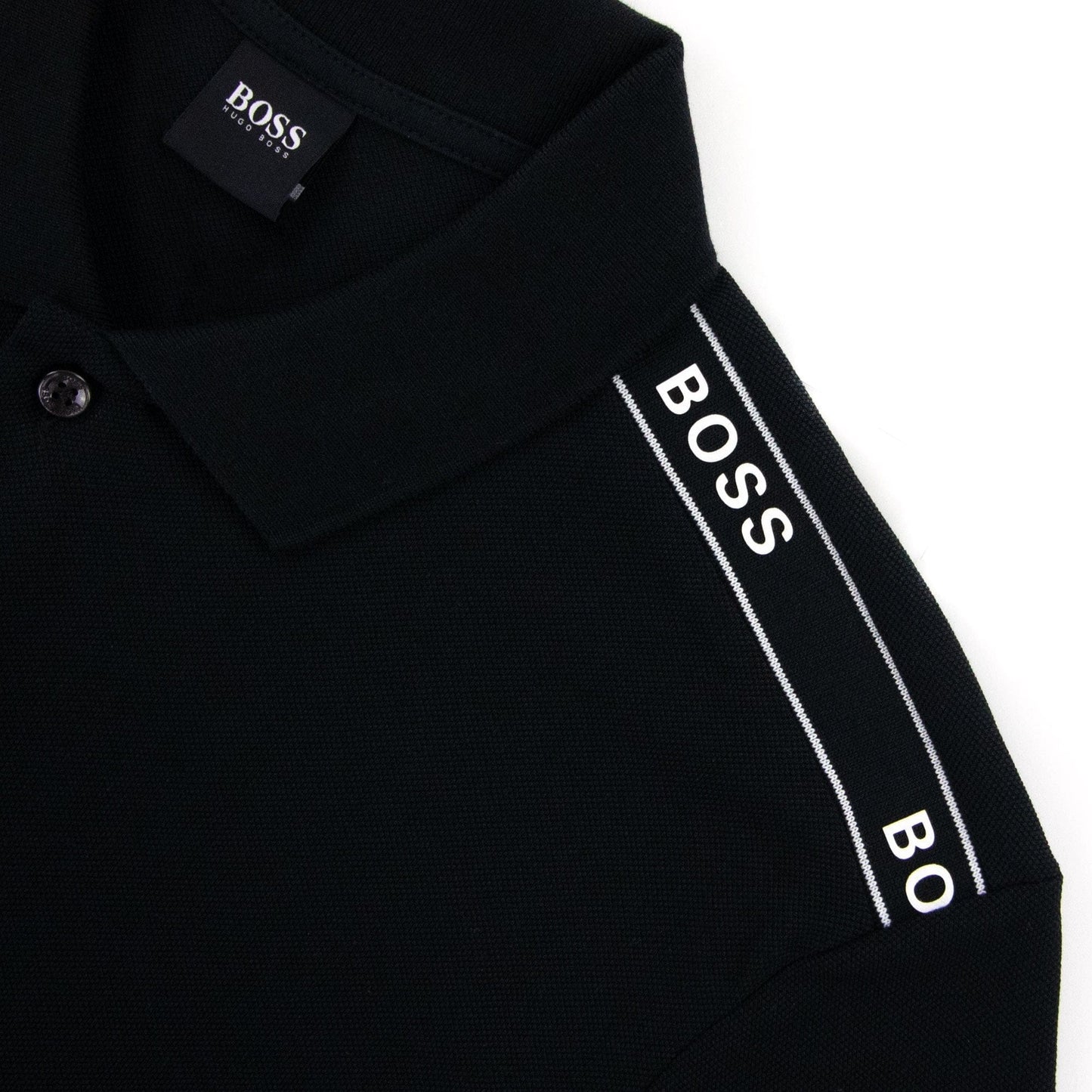 Hugo Boss Parlay Tape Detail S/s Polo Black 001