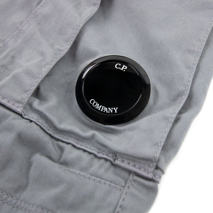 Cp Company Bermuda Cargo Stretch Sateen Shorts Griffin Grey 937