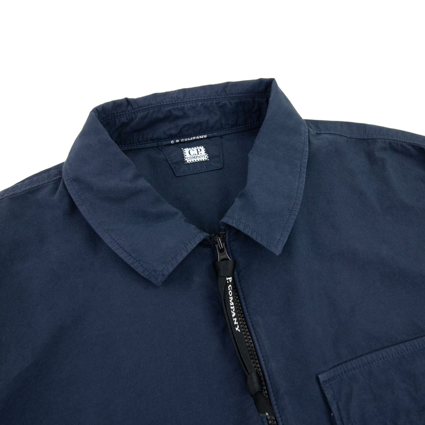 Cp Company Emerized Gabardine Zipped Shirt Navy 888