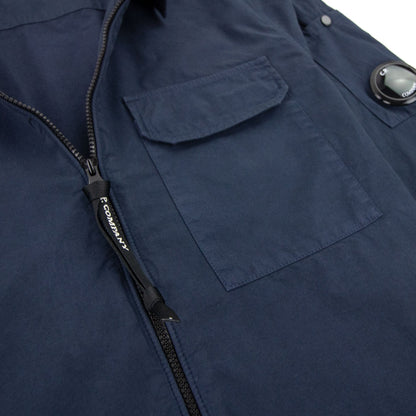 Cp Company Emerized Gabardine Zipped Shirt Navy 888