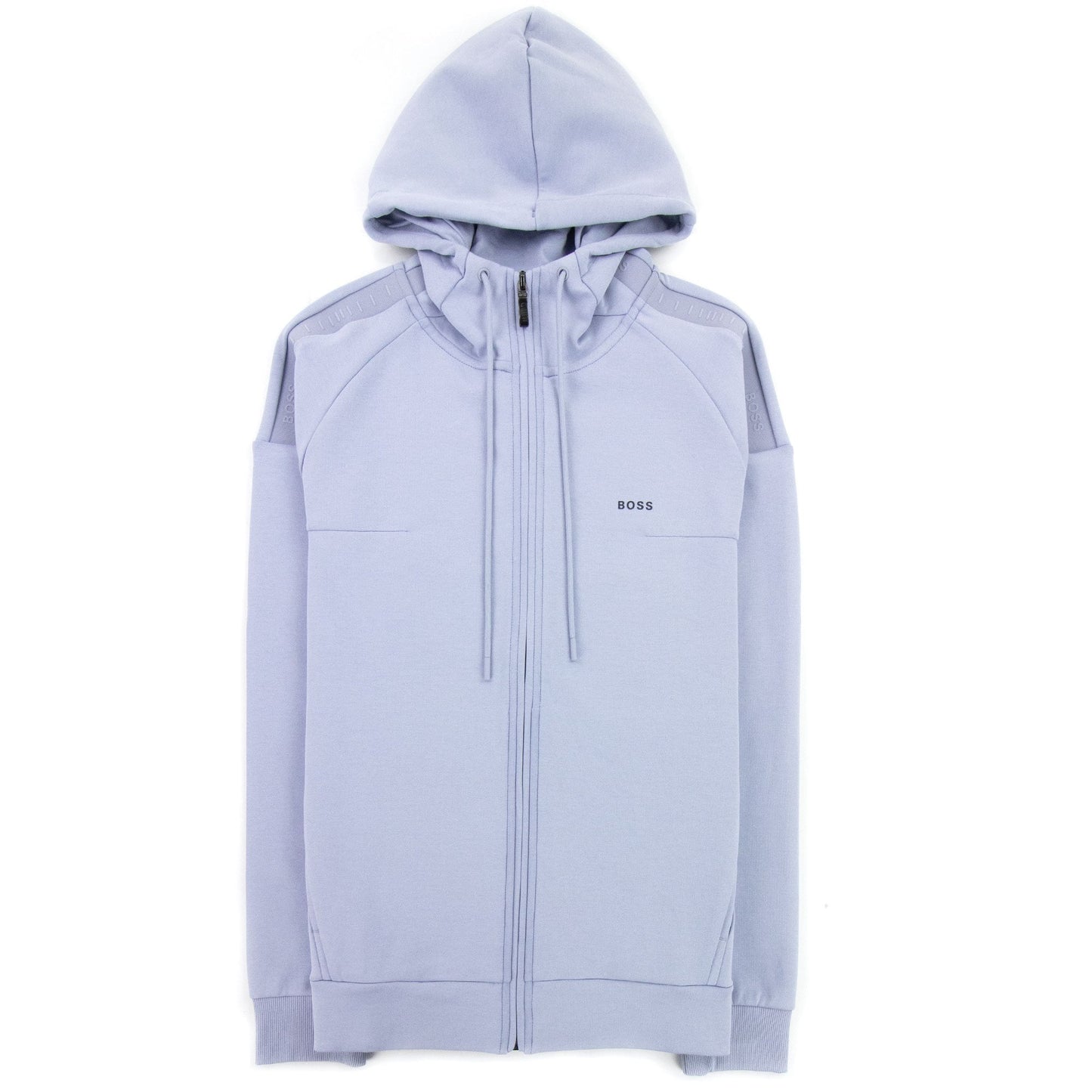 Hugo Boss Saggy 1 Logo Zip Up Sweatshirt Light Blue 481