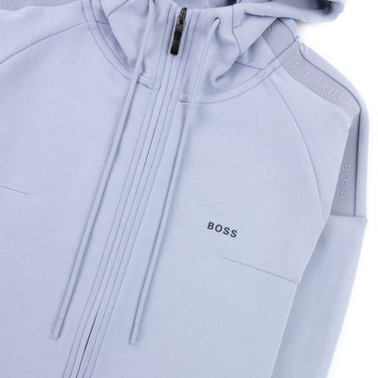 Hugo Boss Saggy 1 Logo Zip Up Sweatshirt Light Blue 481
