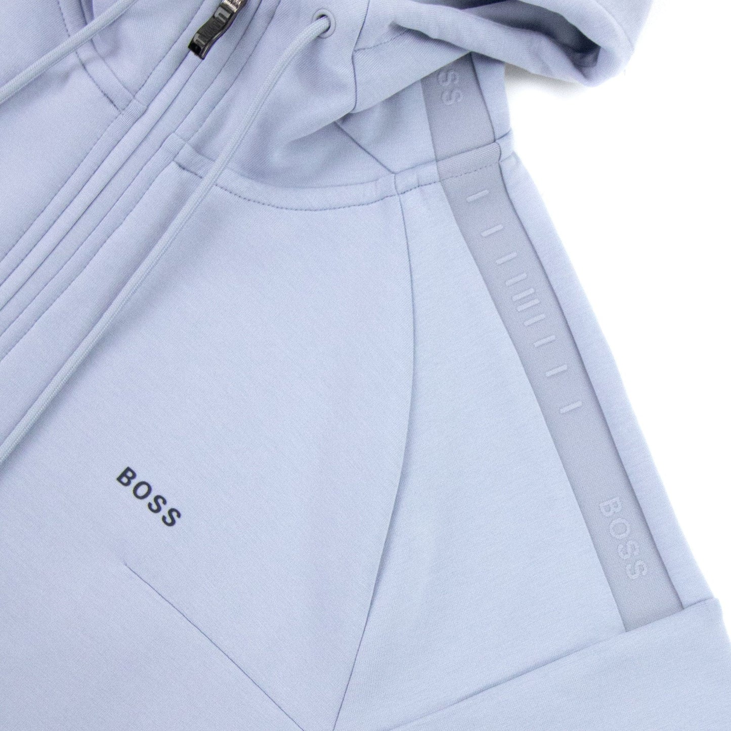 Hugo Boss Saggy 1 Logo Zip Up Sweatshirt Light Blue 481